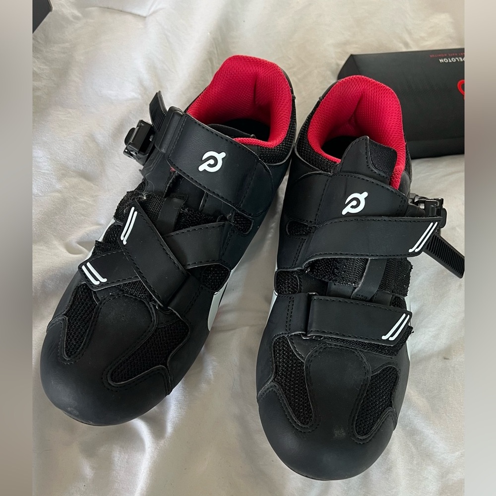 Peloton Black and Red Athletic Shoes